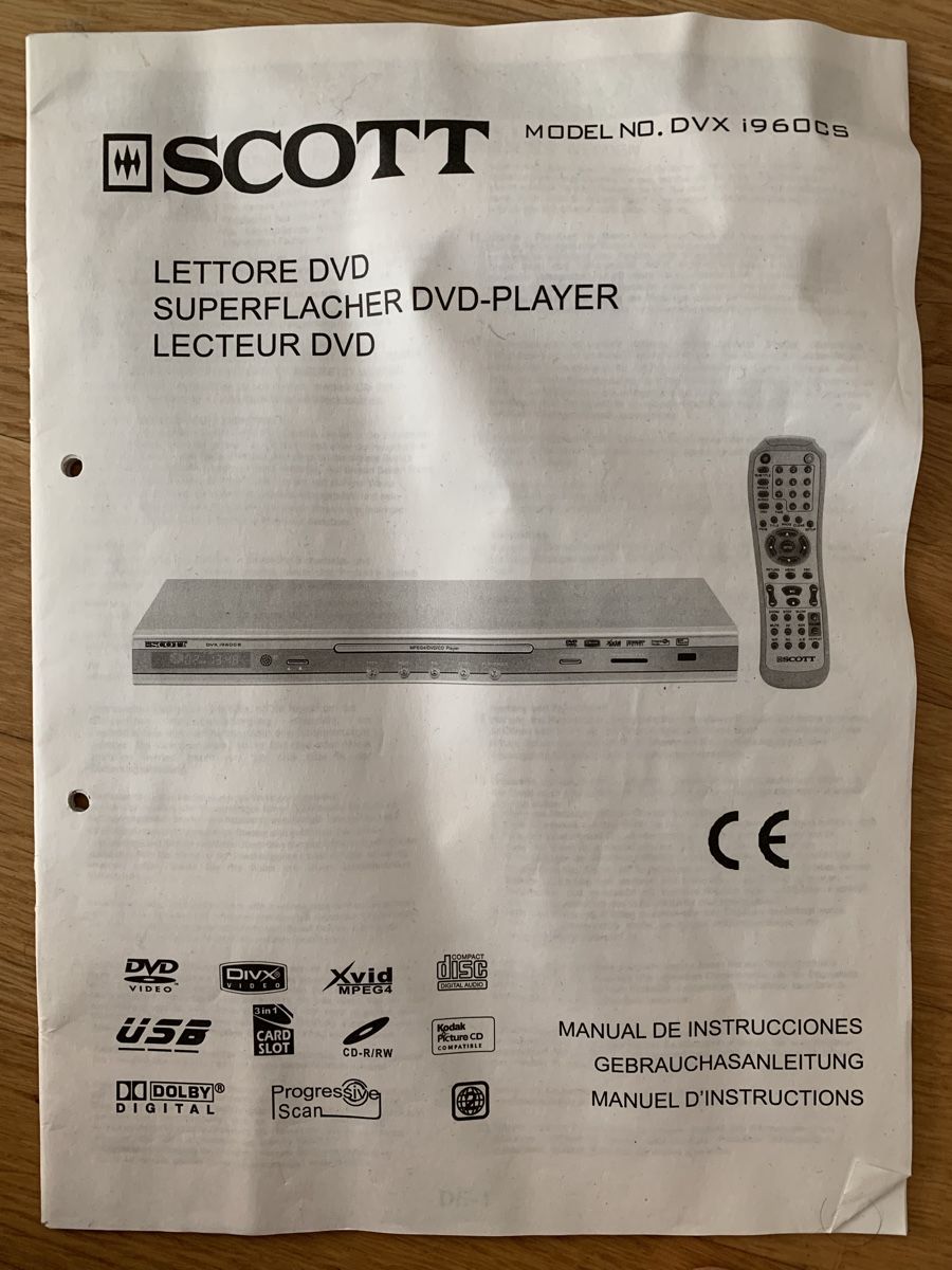 Alle DVDs: DVD-Player Scott Model No. DVX i960CS – Gebraucht aus Bern von mirwie 1
