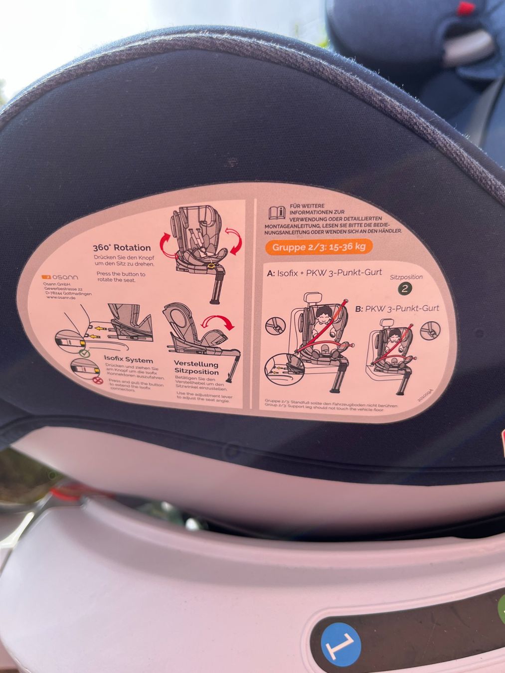 Osann Auto-Kindersitze: Siège pour enfant – Gebraucht aus Courtelary von vivi94 5