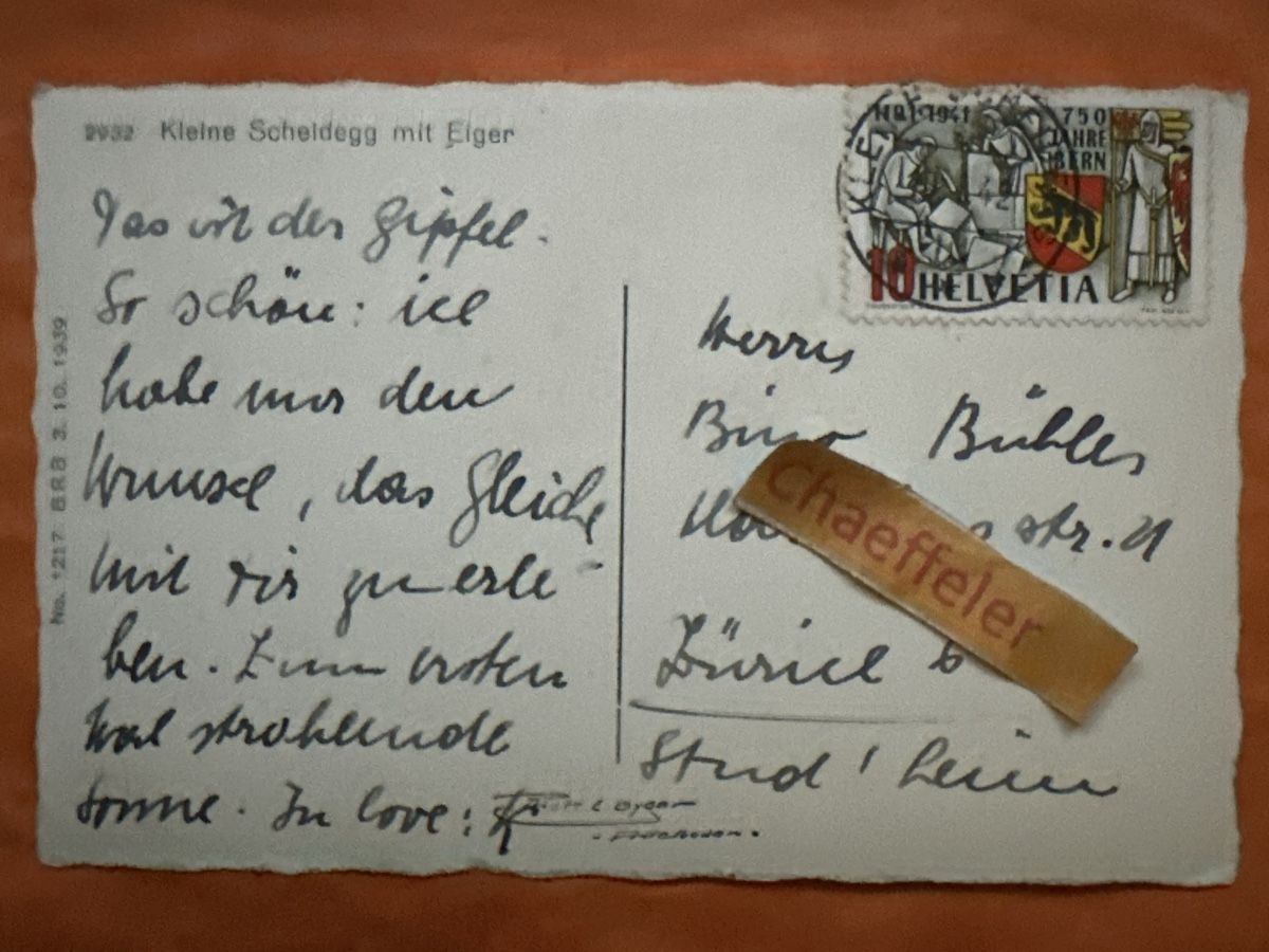 Cartes postales: Alte Ansichtskarte Kleine Scheidegg mit Eiger, 1942 – D'occasion à Zürich par Chaeffeler 1