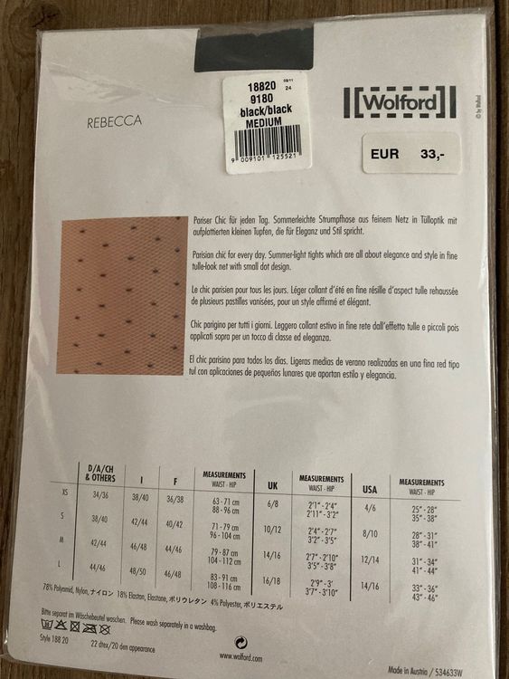 Wolford Rebecca Tights Gr sse M Black Kaufen auf Ricardo