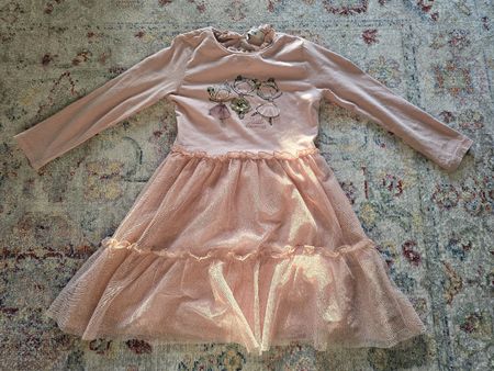 C&A Kleid, Gr. 128, rosa Glitzer-Tüll