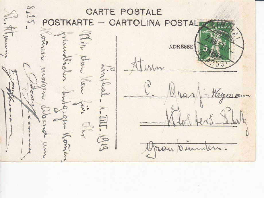Cartoline postali: Fätschbach Schlucht 1913 – Usato da Bürglen TG venduto da StampGraf 1