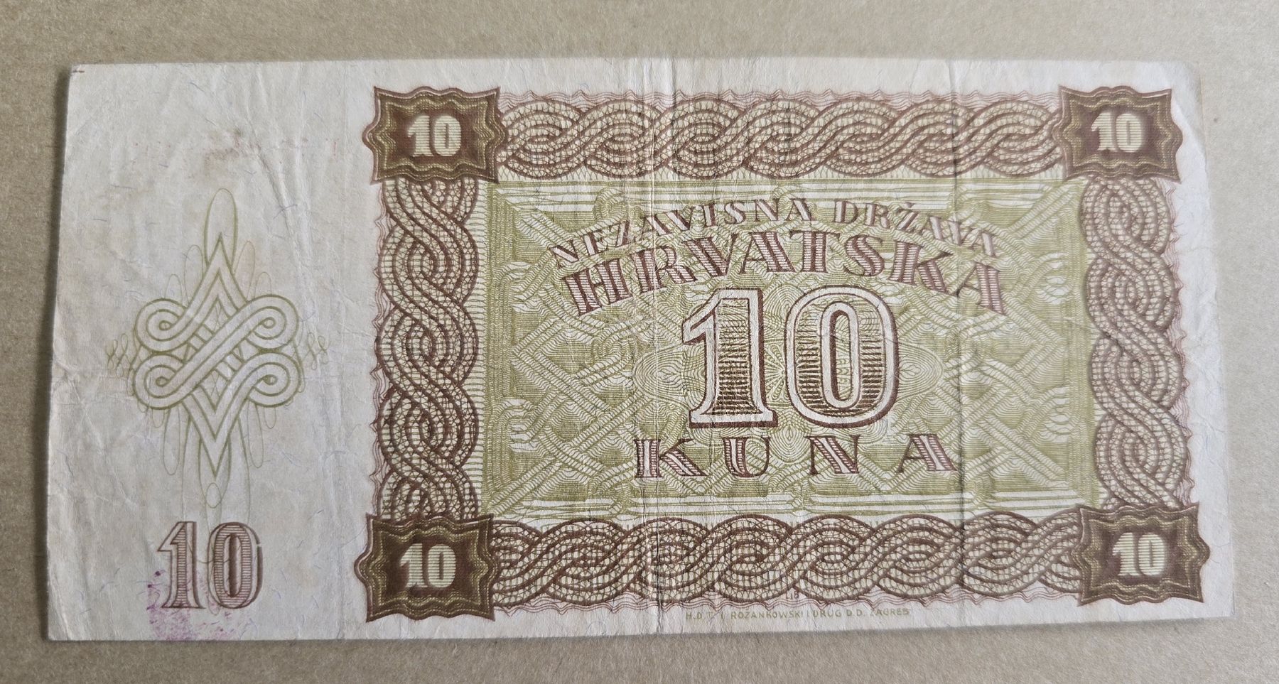 Banconote: Kroatien 10 Kuna 1941 – Usato da Rotkreuz venduto da Titotesla