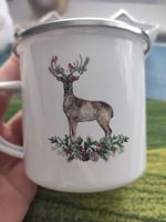 Weihnachten Winter Email Tasse Kaffee Tee NEU