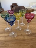 6er Set Weingläser aus Kristall , Vintage