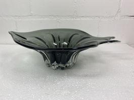 Glas Schale grau modern Design Deko