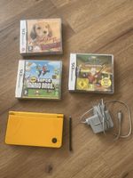 Nintendo DS XL Konsole Gelb mit Spielen und Ladegerät