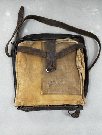 Tasche Umhängetasche Brotsack Leder + Segeltuch ARGAU Z.H