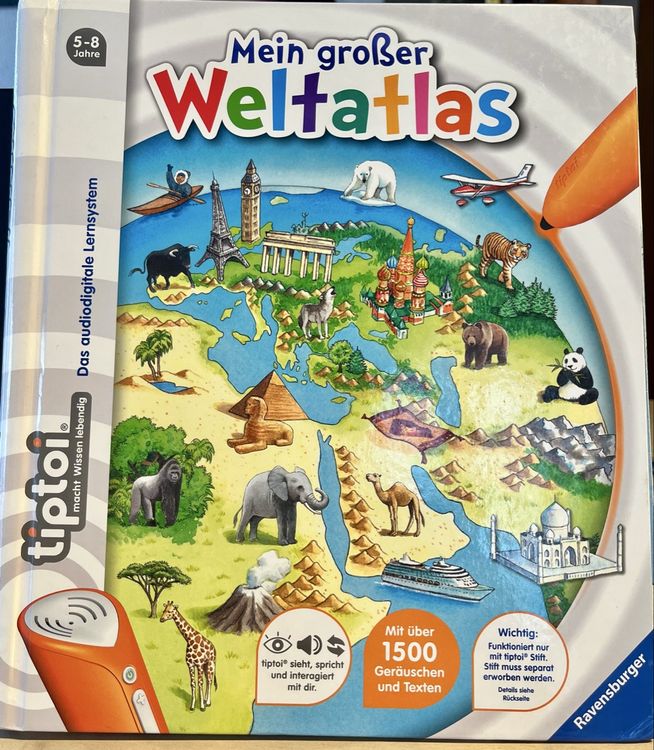 Libro Tiptoi Ravensburger 'Il Mio Grande Atlante' + Penna Create Con Registrazione – Per Bambini Dai 5 Anni - 6