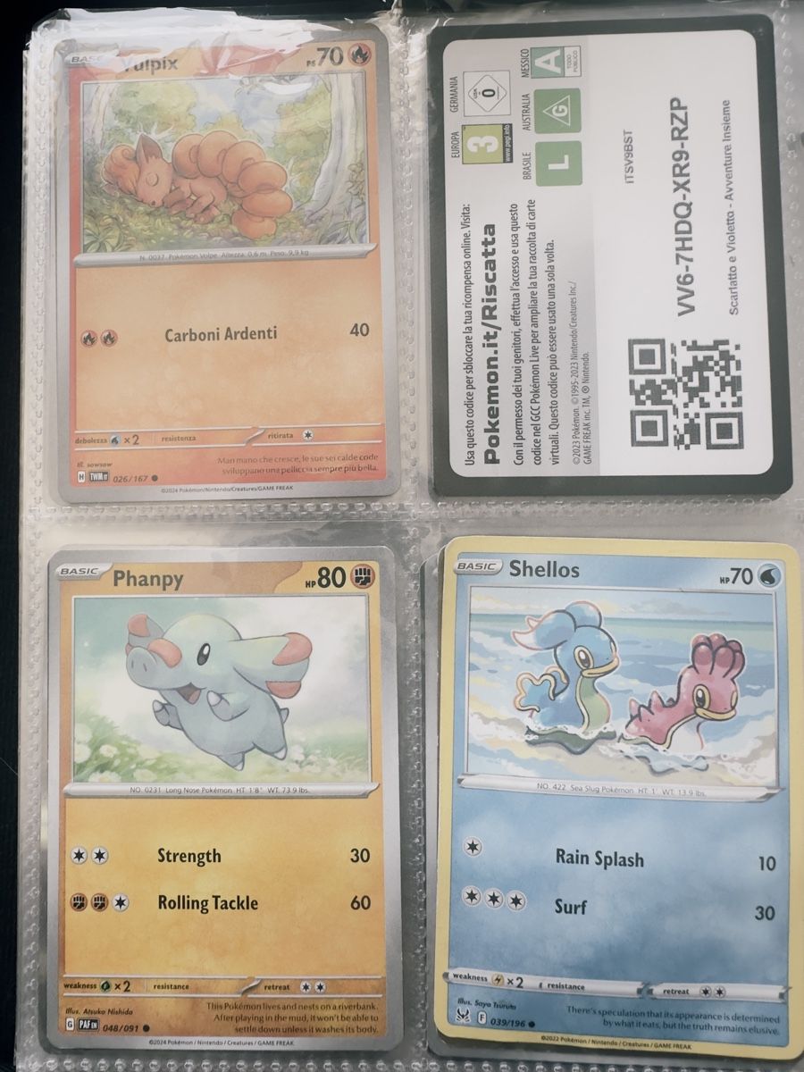 Pokémon Carte collezionabili: Seltene Pokemon Kärtchen Vulpix, Phanpy, Shellos Sommer Koll – Nuovo (secondo la descrizione) da Rafz venduto da Tueni1