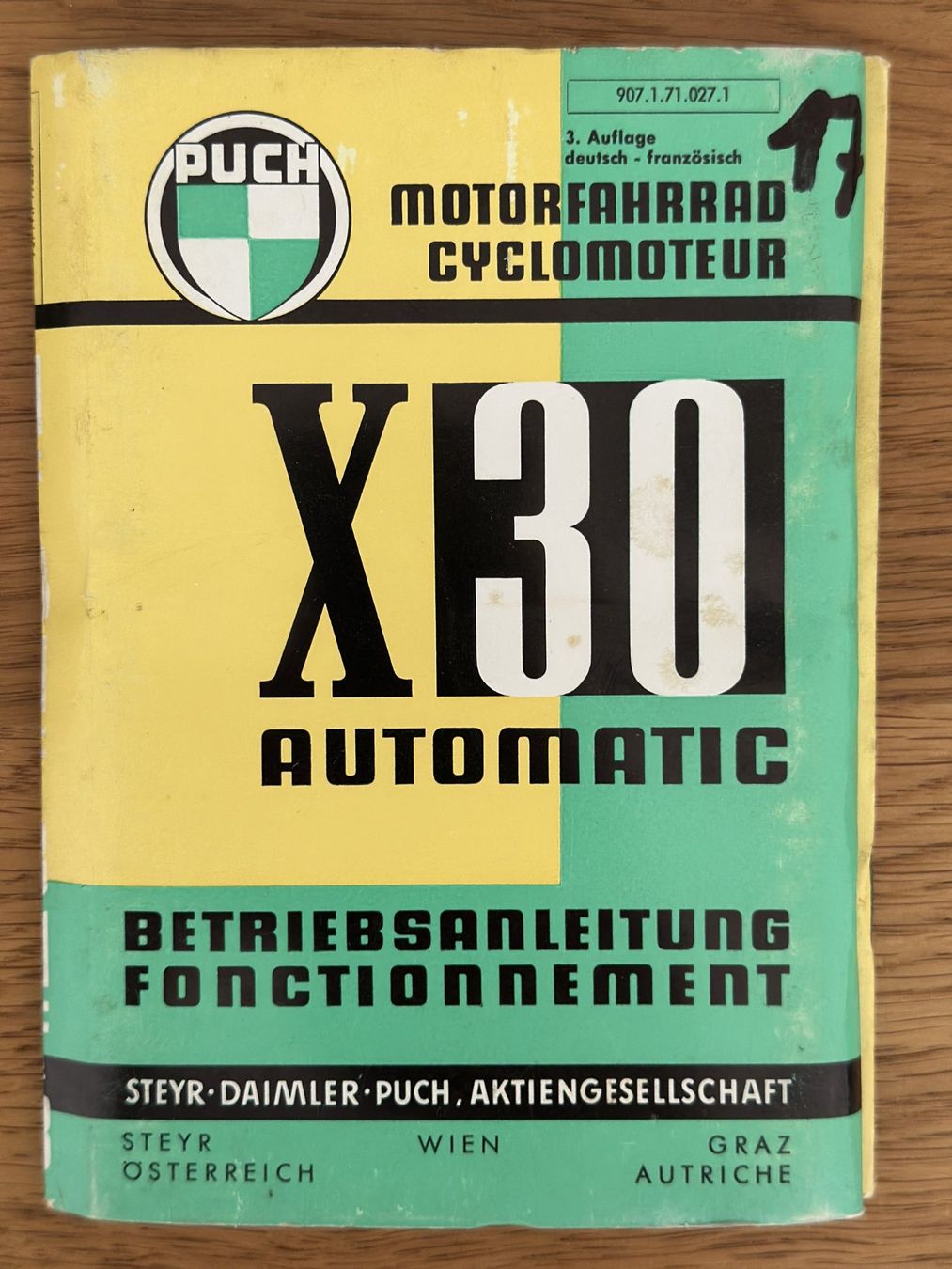Livres: Puch X30 Automatic Original 3. Auflage DE/FR – D'occasion à Oberägeri par verwuester