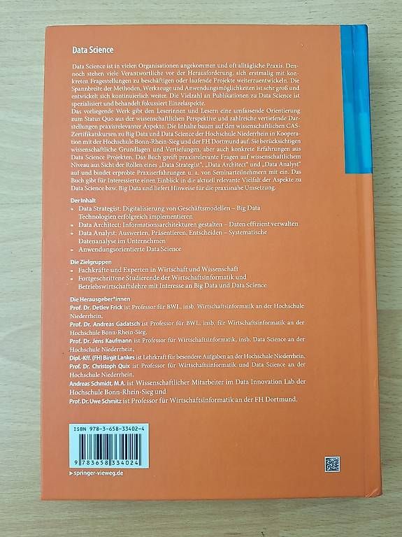 Bücher: Buch "Data Science" inkl. E-Book Zugang – Gebraucht aus Reinach AG von Claudi_89 1