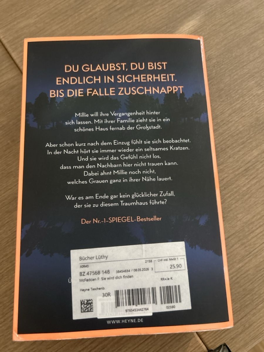 Livres: Sie Wird Dich Finden Thriller Freida McFadden Taschenbuch – Neuf (Voir description) à Oberdorf SO par Larissa111 1