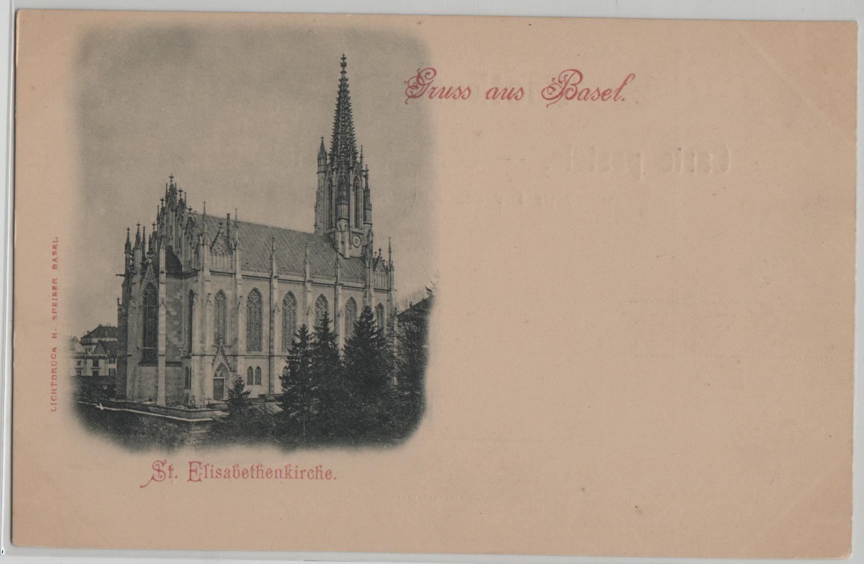 Cartoline postali: Gruss aus Basel - St. Elisabethenkirche – Antico da Ettingen venduto da Kartenplanet