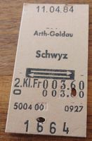 Billette Schweiz Arth-Goldau Schwyz Retour 2. Kl. 1664