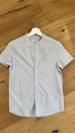 Chemise Cyrillus rayée bleu/blanc homme taille 12, 70% coton