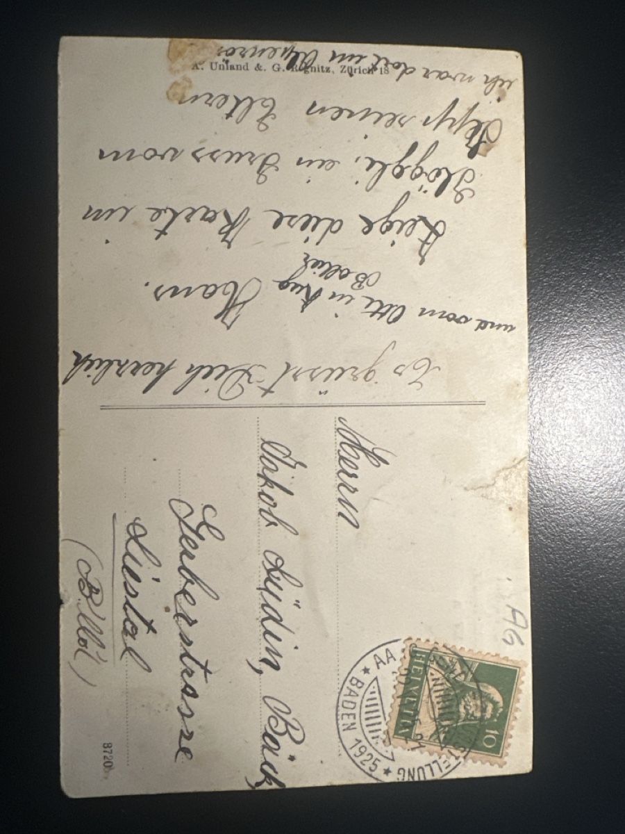 Cartoline postali: Wettingen Schartenstrasse Restaurant Langenstein 1925 – Usato da Wettingen venduto da OttoNeuerName 1