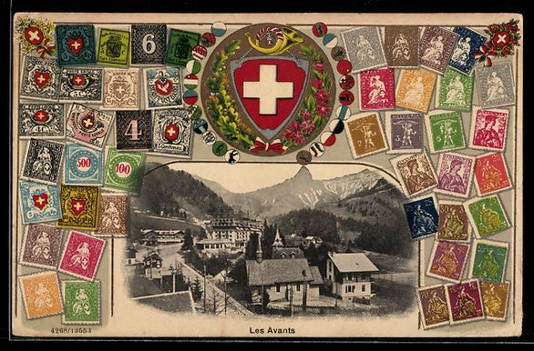 Cartes postales: Les Avants, Teilansicht des Ortes mit Ki – D'occasion à Berlin par bartko-reher