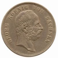 Königreich Sachsen 5 Mark 1903 Kaiser Georg Silber