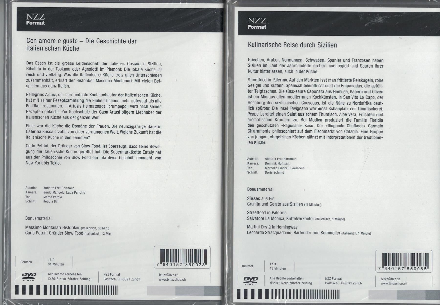 Tutti i DVDs: NZZ Format Box - Italienische Küche – Nuovo e nell'imballaggio originale da Wolfhausen venduto da uchuva26 3