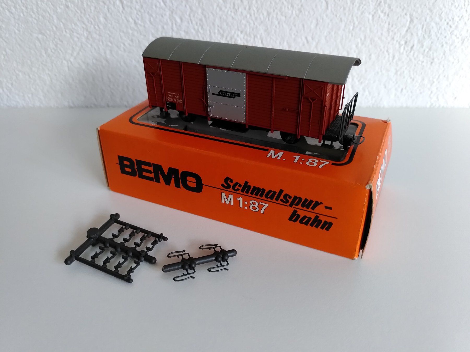 Bemo Modelleisenbahnen: Bemo RhB Xk-v 9091 Kabelbauwagen H0m – Gebraucht aus Naters von Luca099