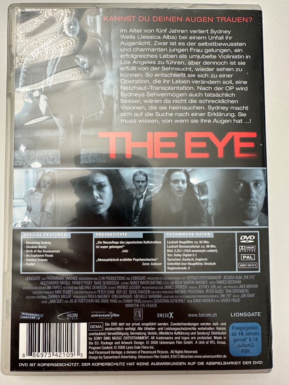 Tutti i DVDs: The Eye – Usato da Zürich venduto da guybrushth82 1