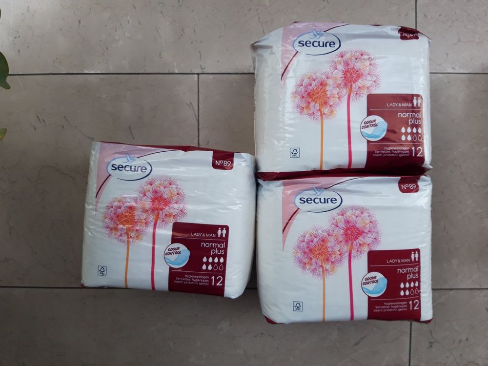 3x Migros Secure Nr. 89 Lady&Men Einlagen normal plus 12Stk (Neu und ...