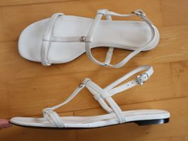 Sandalette / Sandele, Bally, Gr. 39, Leder, weiss