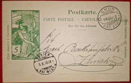 Ganzsache UPU Rasierklingenstempel Chur