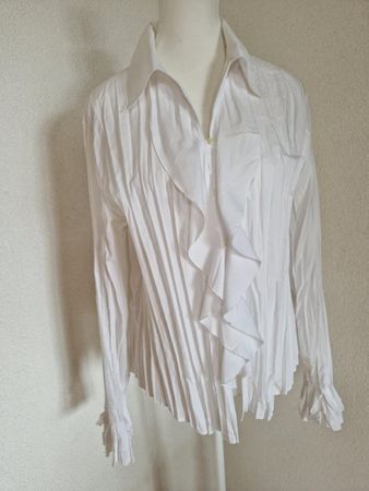 Elegante Rüschenbluse Weiss von Gerry Weber , Gr. 44