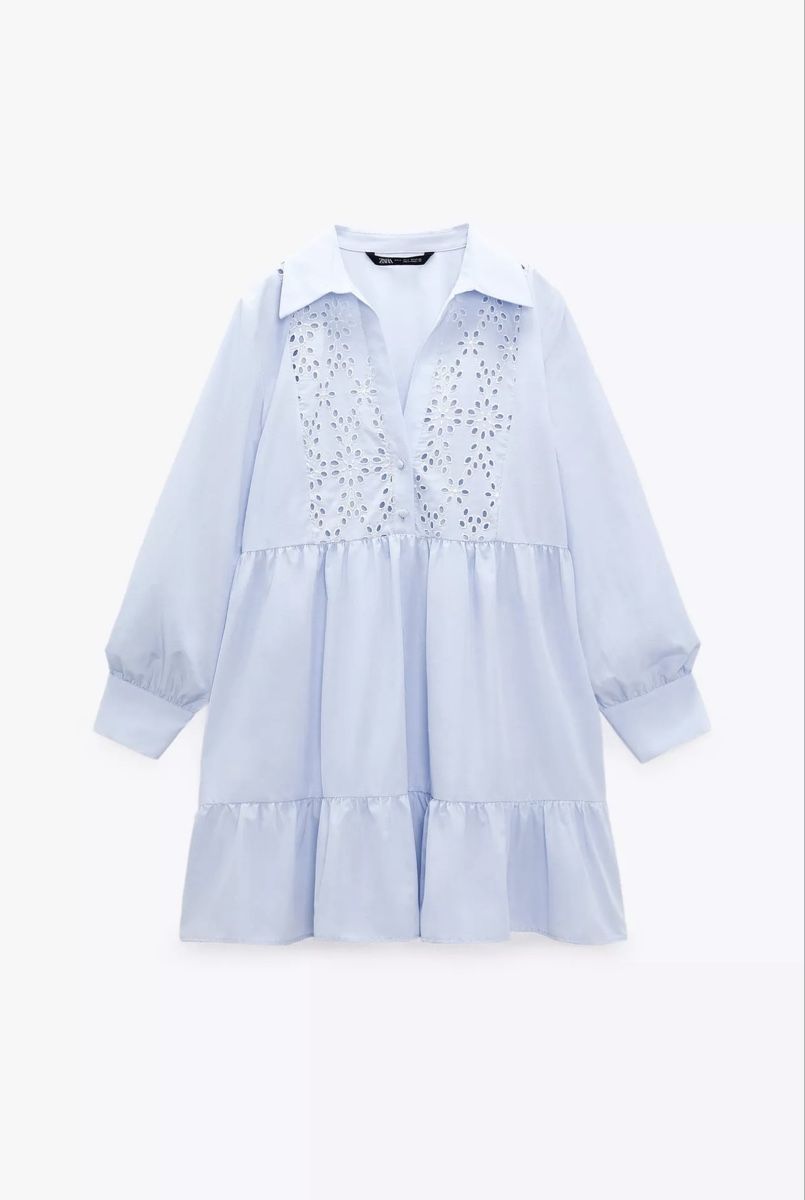Zara Robes: Zara Light Blue Embroidered Dress/ Kleid - Size S – D'occasion à Zürich par Eb_ 1