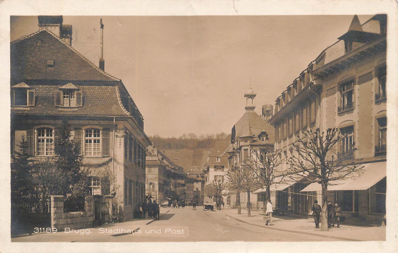 Cartoline postali: Brugg AG Stadthaus und Post – Usato da Biasca venduto da Blenio71