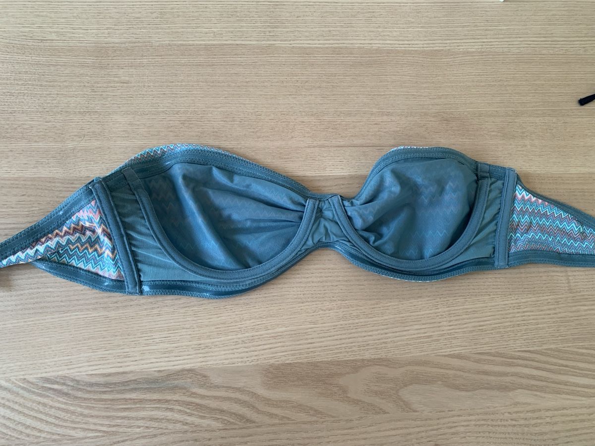 Badekleider & Bikinis: Bikini strapless top and briefs blue pattern – Gebraucht aus Zürich von ama_k88c 1