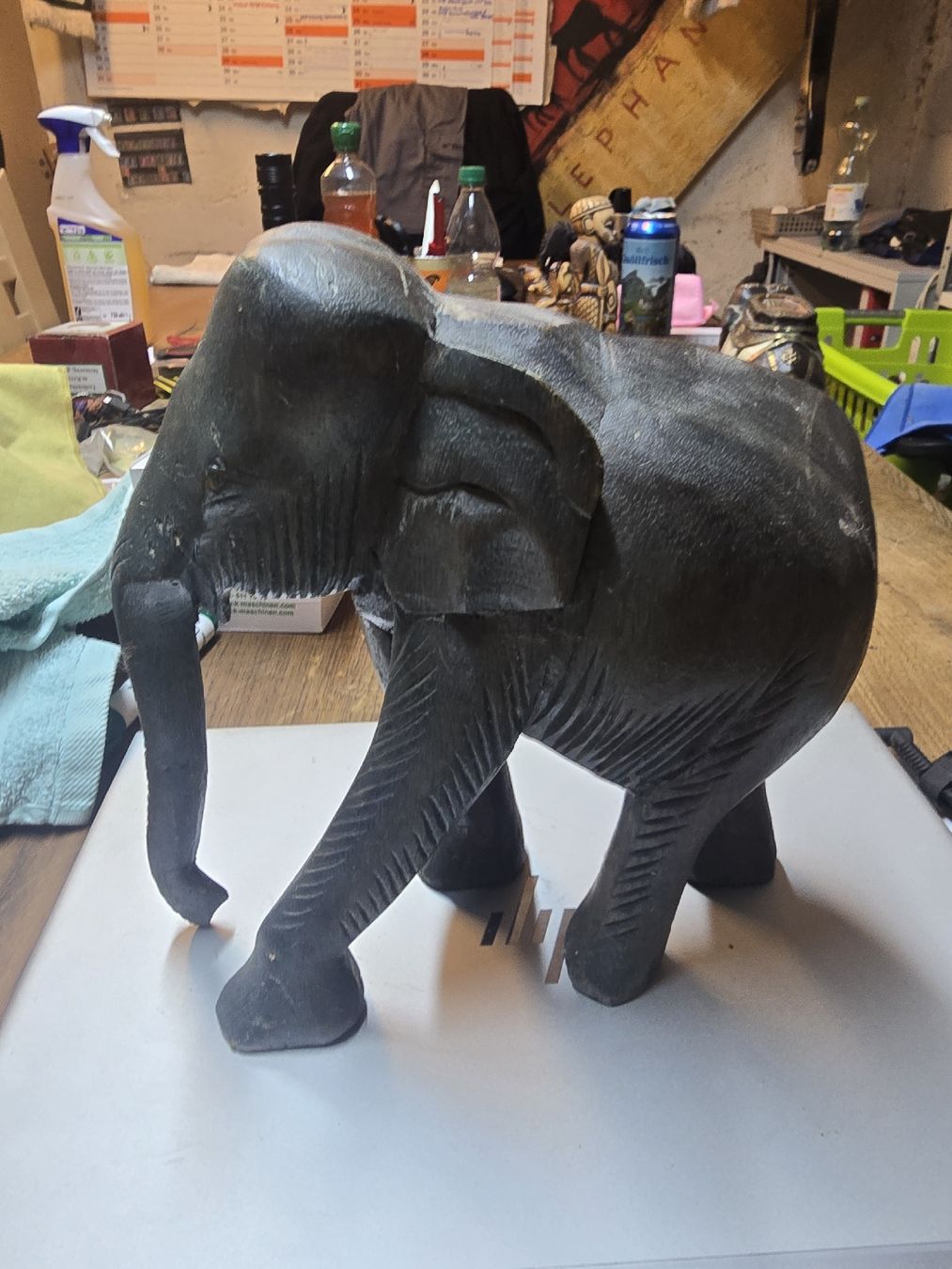 Statuette: Holz Elefant Figur stehend Grau (D1) – Usato da Rorschach venduto da TimelessTrading
