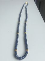 SAPHIR KETTE (N)= unbehandelt aus Burma mit Goldbeads 22K
