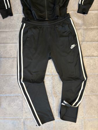 Nike Tracksuit Black White Stripe Size S Good