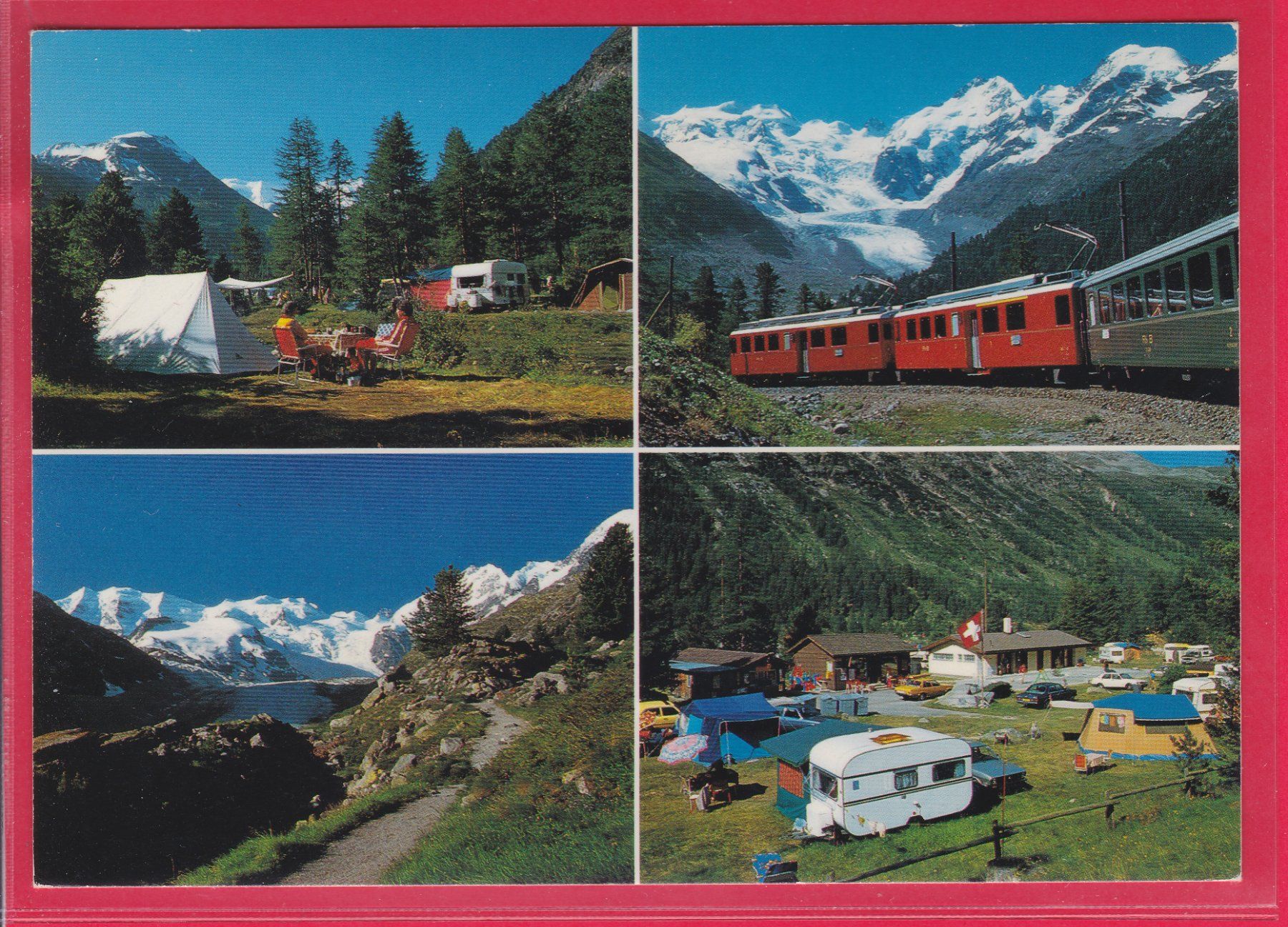 Ansichtskarten: PONTRESINA, CAMPING PLAUNS, 15.7.1991 – Gebraucht aus Oberrieden von Gebirgsstelze