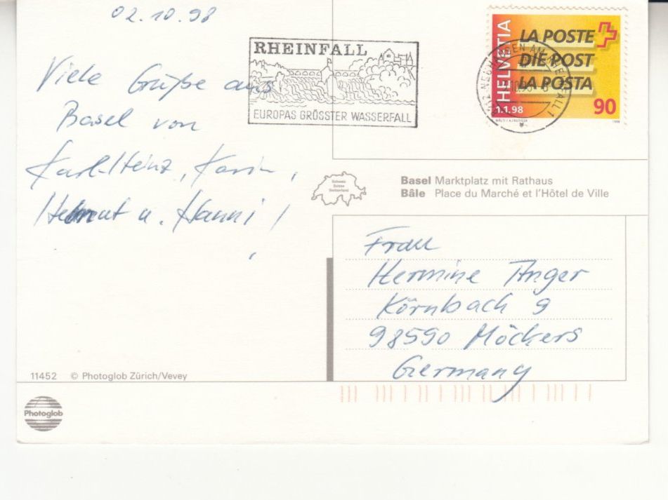Cartoline postali: Basel 1998 – Usato da Bürglen TG venduto da StampGraf 1