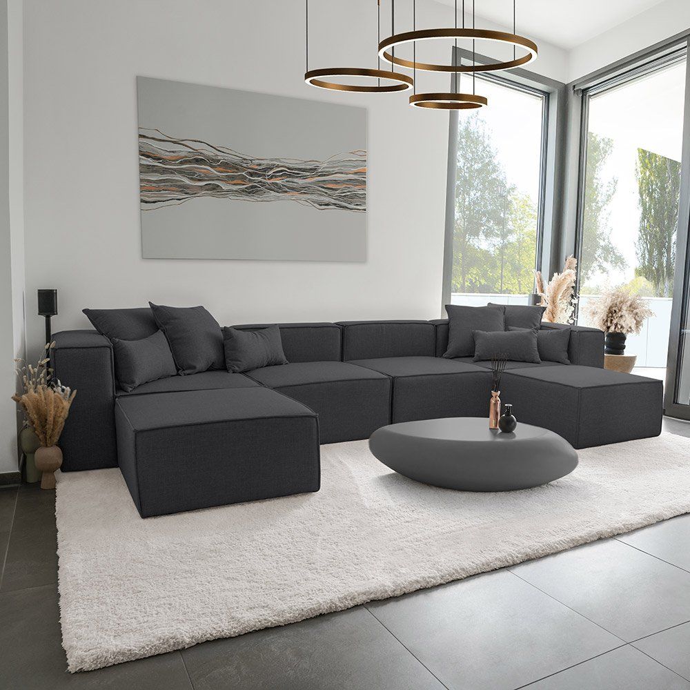 Sofas: 21559 - Modulares Sofa VANES XXL - Anthrazit Couch – Neu und originalverpackt aus Wallenwil von toesstal-vertrieb