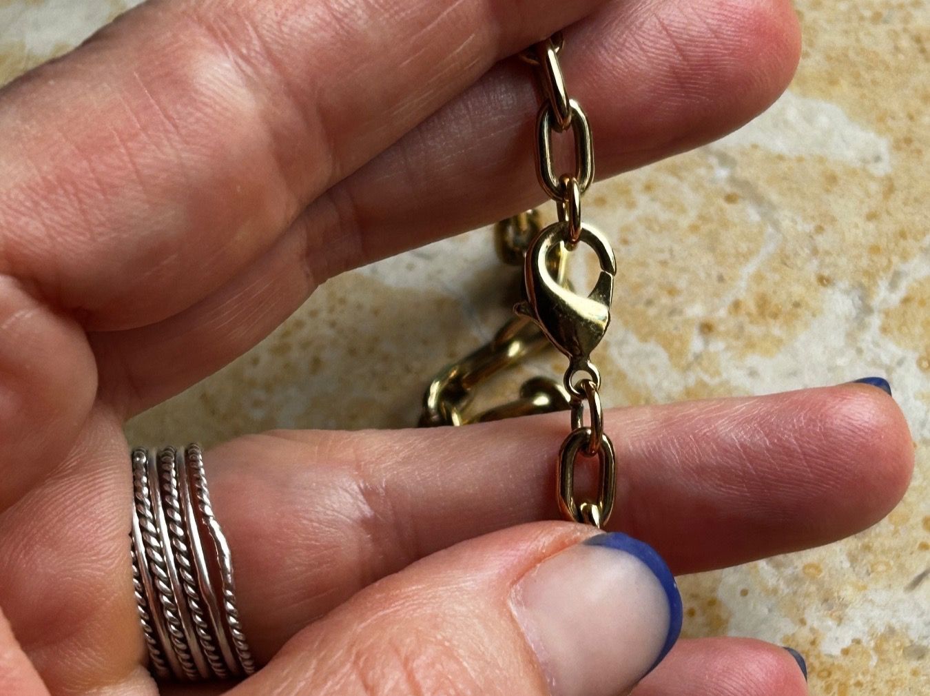 Catenine: Goldfarbene Kette, Gliederkette  38cm – Usato da Dittingen venduto da Bijoubelle 6