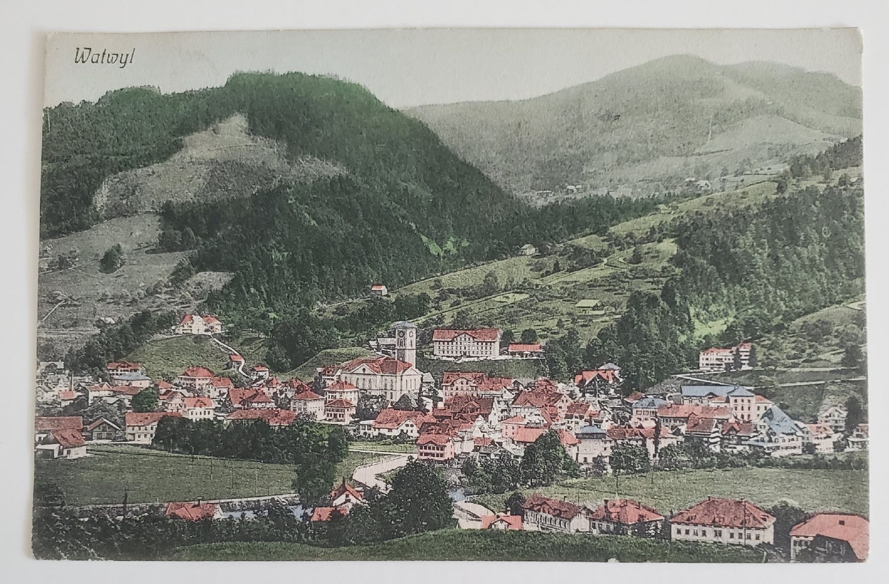 Cartoline postali: Ansichtskarte Watwil mit Stempel Gonten 4. VII. 1905 – Usato da Opfikon venduto da Diversamente
