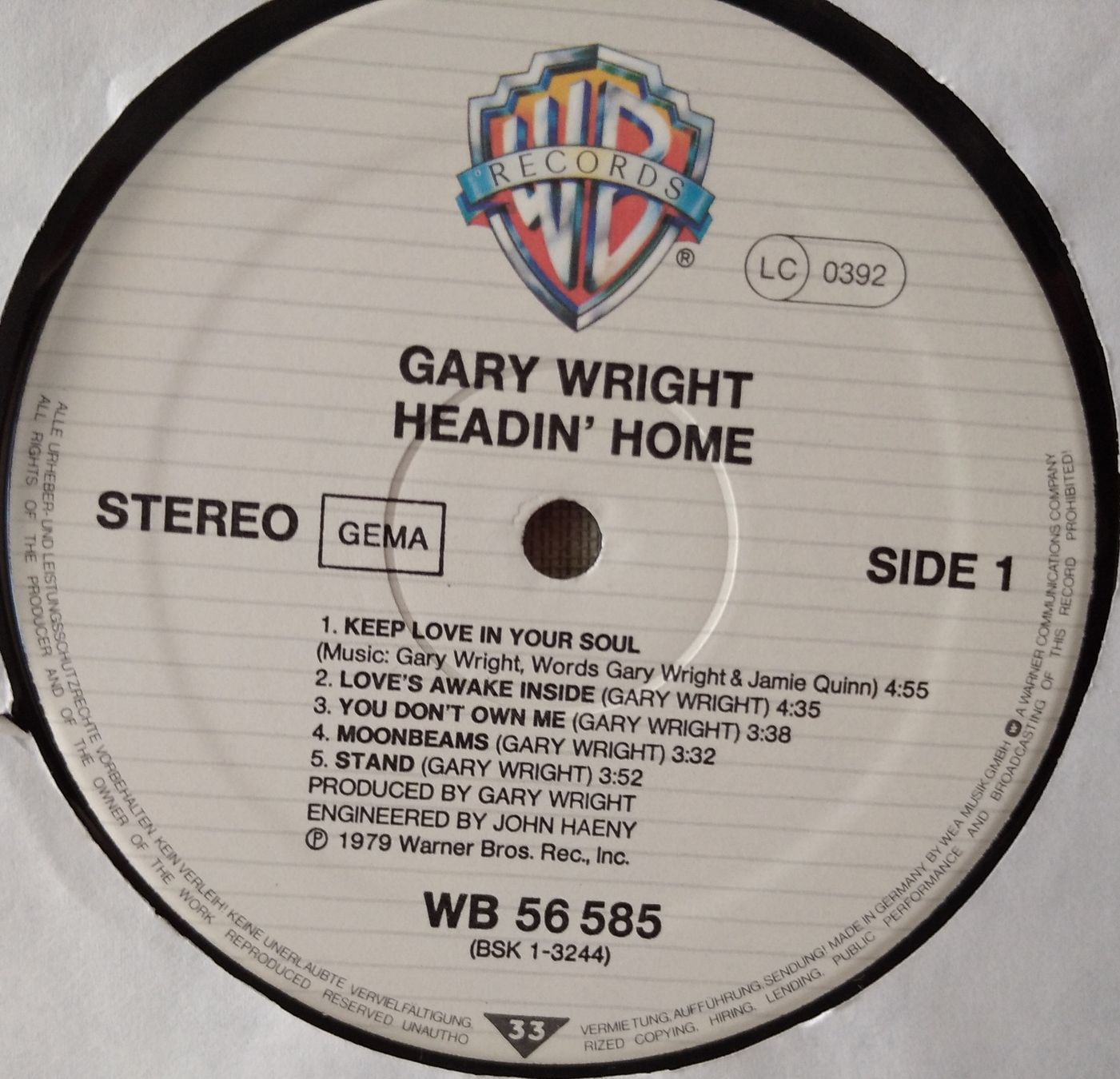 Dischi in vinile: Gary Wright - Headin' Home (LP) – Usato da Rubigen venduto da Honda750 3