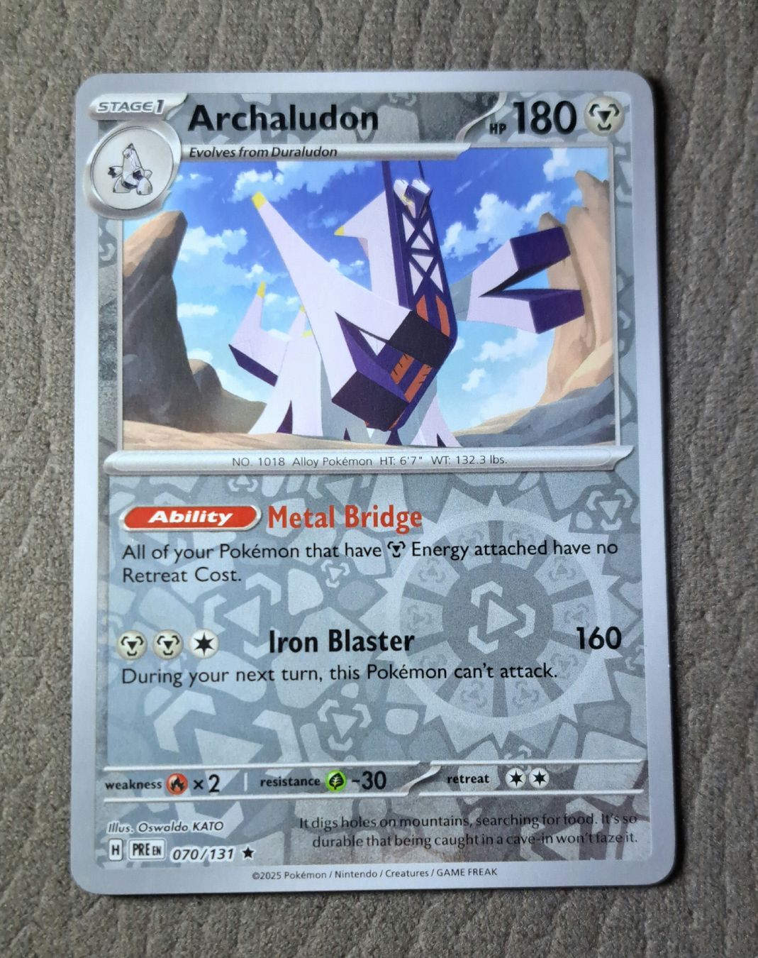 Pokémon Carte collezionabili: Archaludon Reverse Holo Pokemon Karte – Nuovo (secondo la descrizione) da Hofstatt venduto da Gajoe84