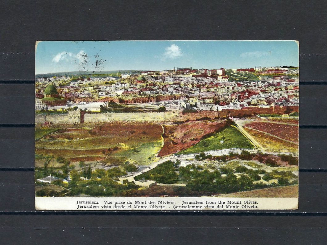Ansichtskarten: Postkarte Jerusalem - from the Mount Olives - 1923 – Gebraucht aus Bronschhofen von Imsr