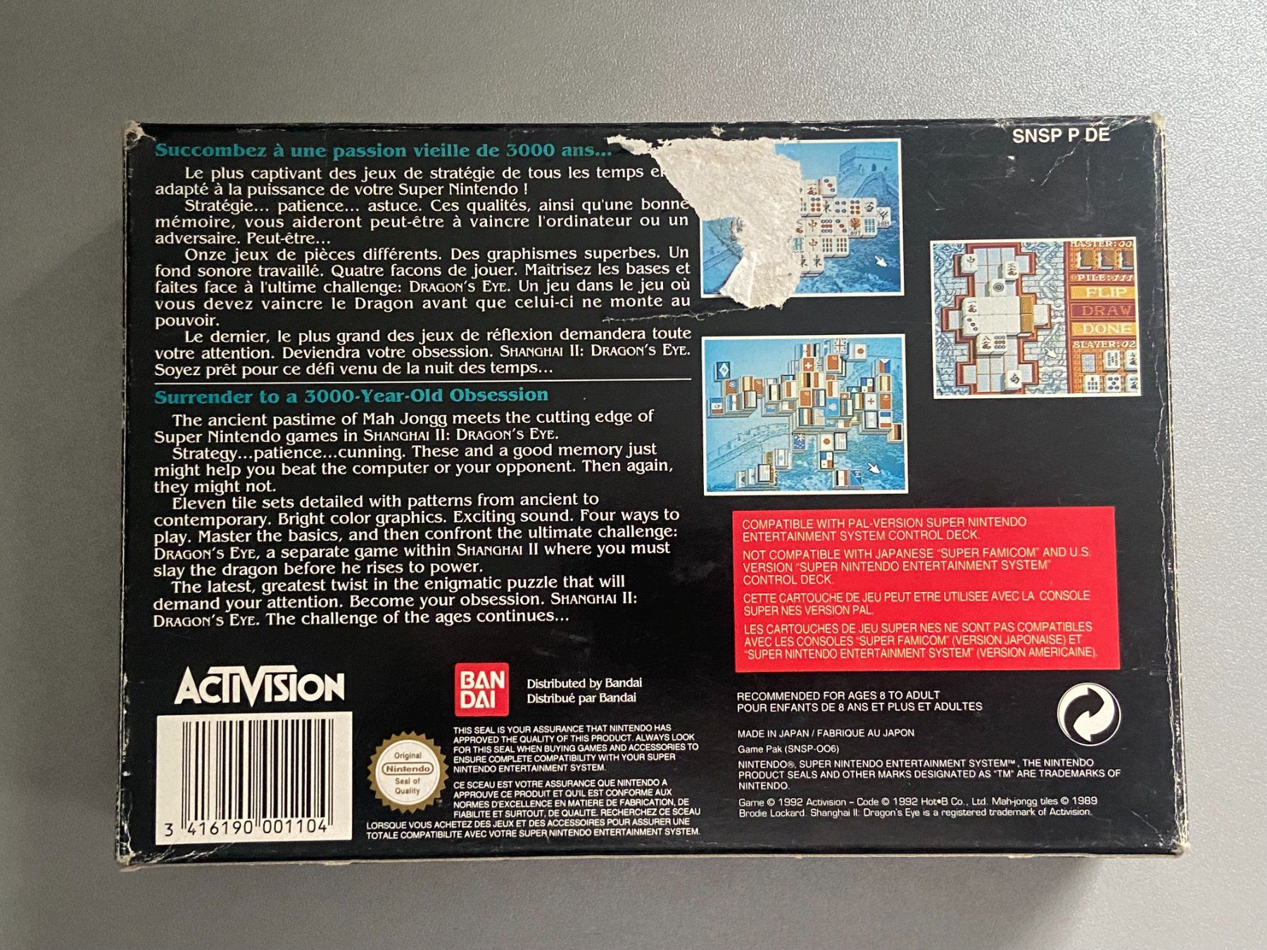 Nintendo Giochi: Shanghai II Dragon's Eye  SNES (Complete) – Usato da Rivera venduto da poweradem05 1