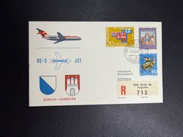 Swissair Erstflugbrief Zürich-Hamburg 1967