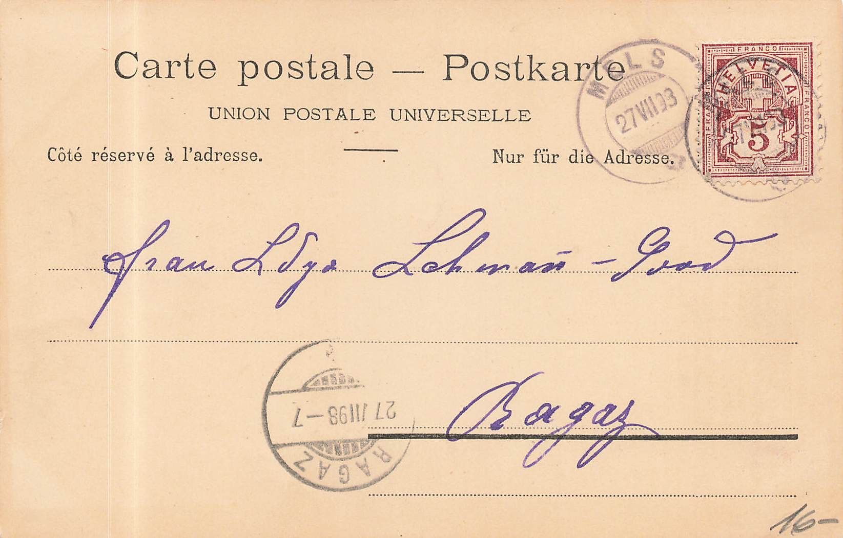 Cartoline postali: Sargans SG Schloss – Usato da Biasca venduto da Blenio71 1