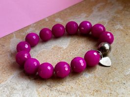 Armband Pink mit Herz (20cm)