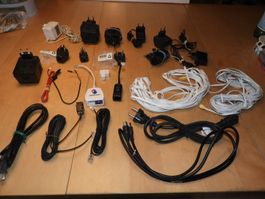 ELEKTRO KONVOLUT,  AKKU ? KABEL, alles gut brauchbar