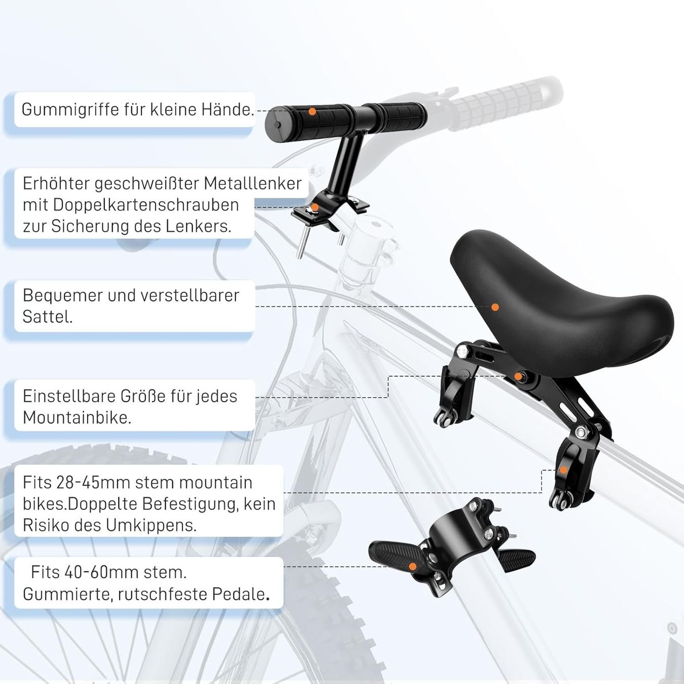 Pezzi di ricambio: Kinder-Fahrradsitz mit Lenkerbefestigung – Nuovo e nell'imballaggio originale da Geneve venduto da Titi2008 1